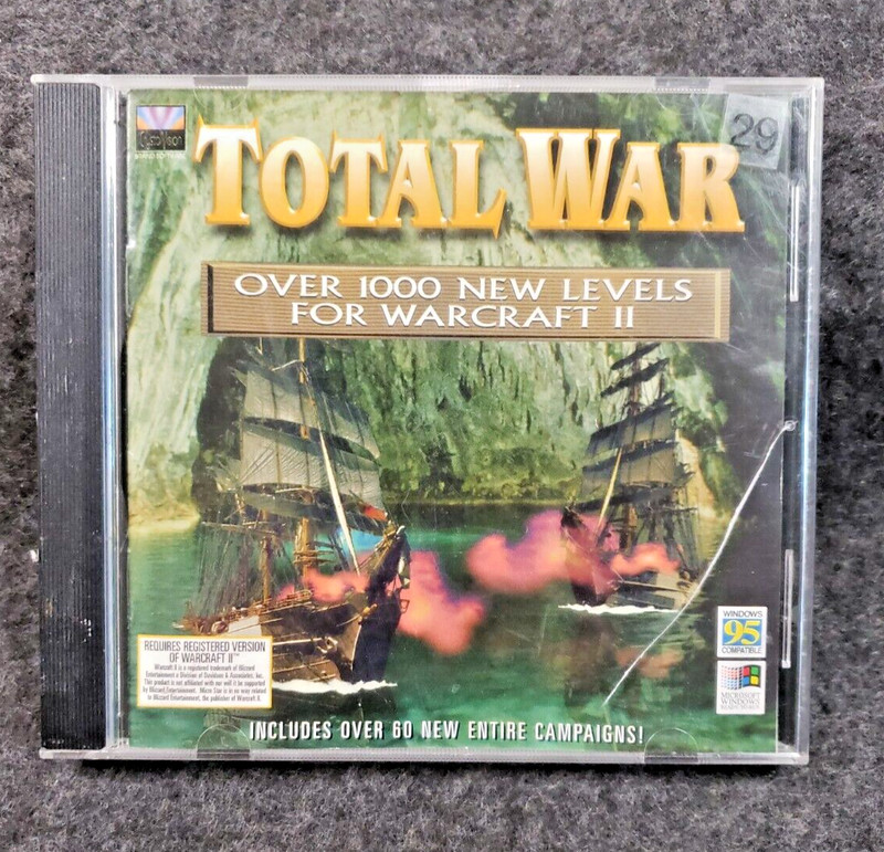 TOTAL WAR OVER 1000 NEW LEVELS FOR WARCRAFT 2 – PC Game 1996………….. (SB4)