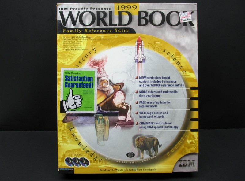 World Book Family Reference Suit, PC, 3 CD-ROM’s, W 95 / 98, IBM ’99, Never Used