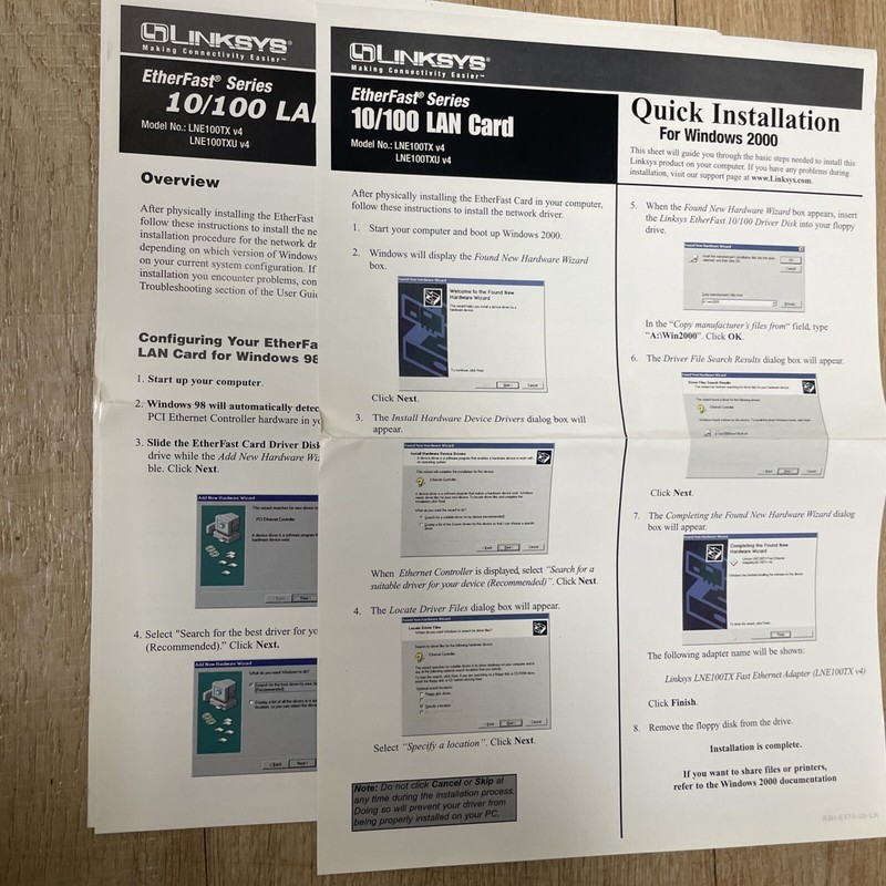 Linksys Instant EtherFast 10/100 Vintage Software & Manuals Lot 2000 gallery