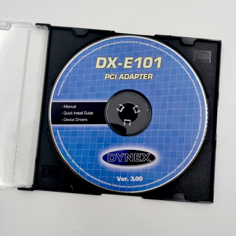 Dynex DX-E101 PCI Adapter Ver. 3.00 2004 PC Disc – Great Condition