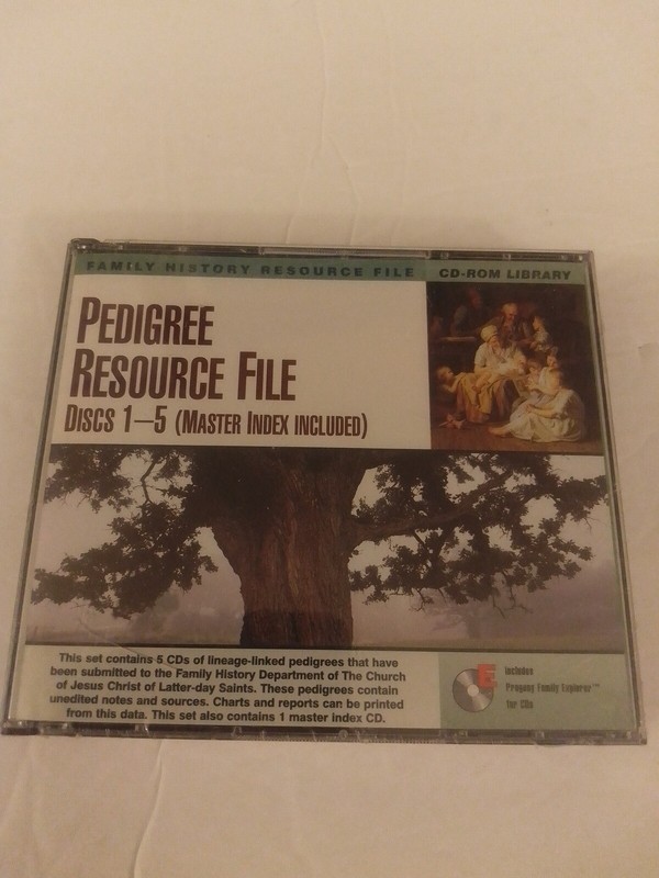 Family History Resource File Pedigree Resource File With Master Index CD-ROM Set