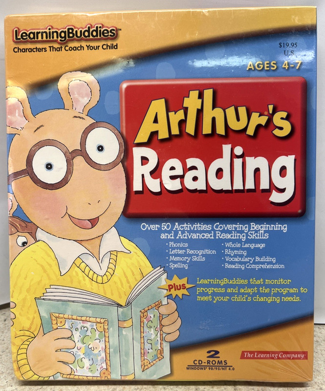 Arthur’s Reading Learning Buddies Creative Wonders 2-CD ROM Set *NEW* Sealed
