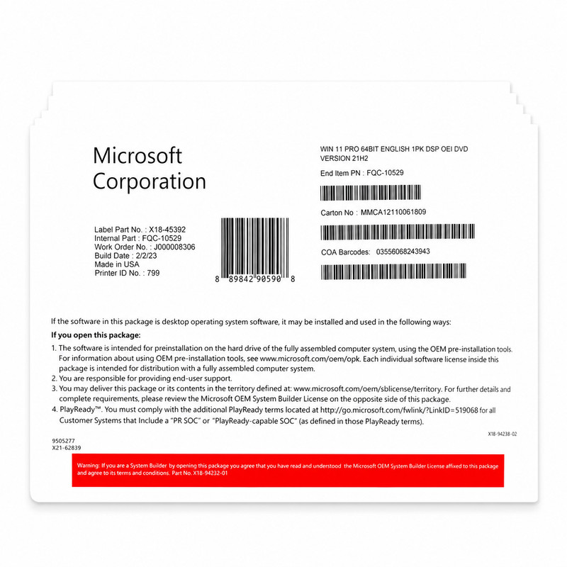 Microsoft Windows 11 Professional 64-bit DVD – English