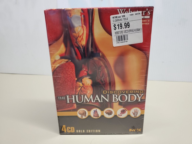 Sealed Webster’s Discovering the Human Body Gold 4 CD-ROM Gold Edition Software