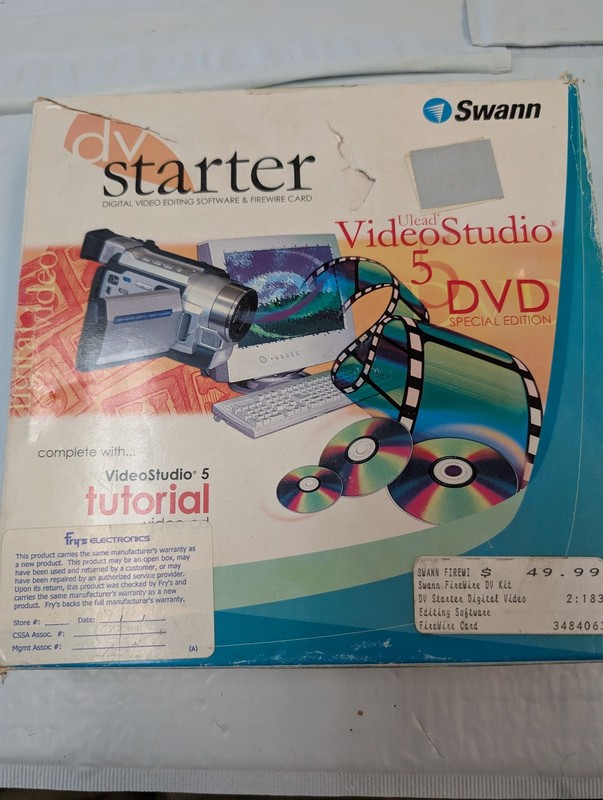 Swann DV Starter uLead VideoStudio 5 DVD Special Edition Software FireWire Card