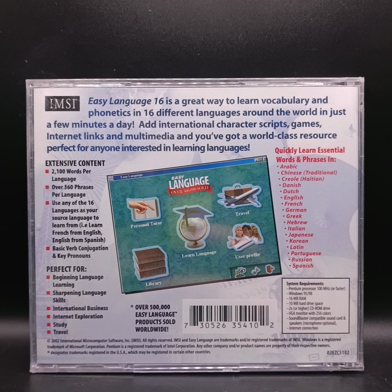 IMSI Easy Language (16 Languages) PC-CD Windows 95-XP - NEW CD gallery