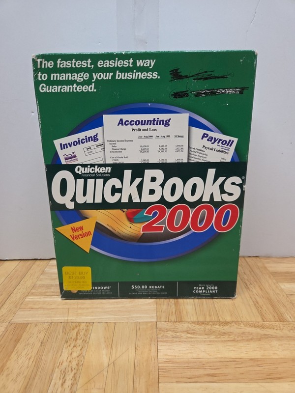Quicken Intuit QuickBooks 2000 Accounting Software CD-ROM Windows – Complete