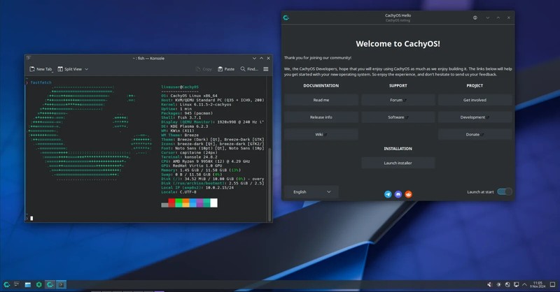 CachyOS KDE PLASMA DESKTOP Linux Bootable Live USB Flash Drive gallery