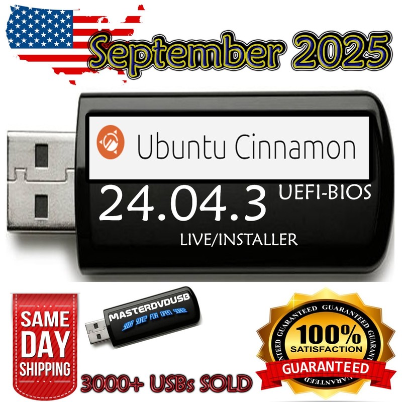 Ubuntu Cinnamon 24.04.3 LTS Bootable USB Live/Installer – Latest September 2025