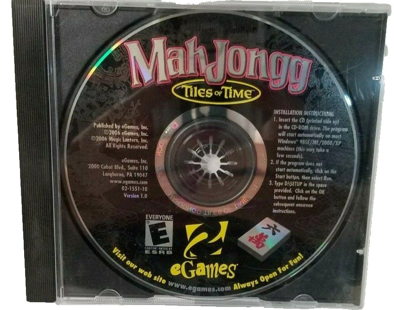 Mahjongg Tiles & Time – eGames – Win 98SE/2000/ME/XP Software