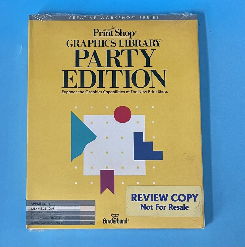 The Print Shop Graphics Library Party Edition for Apple IIe/IIc — New Sealed