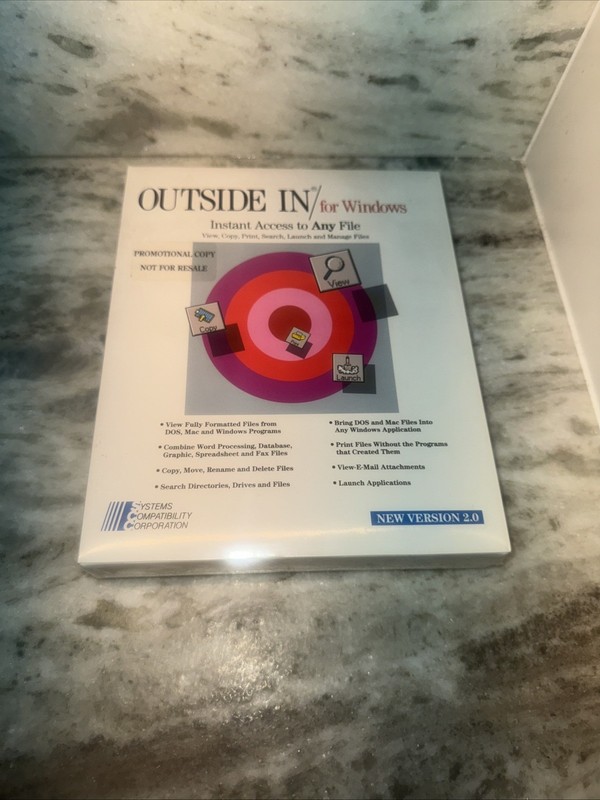 OUTSIDE IN Vintage Business Software for Windows PC Compatibles NEW FAST SHIP