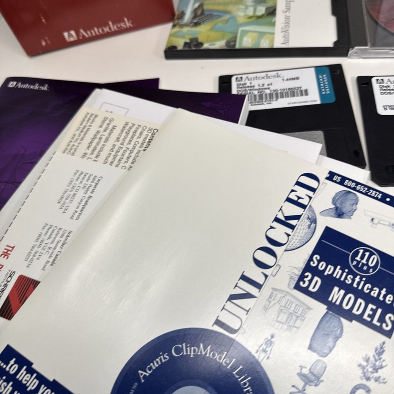 AutoCAD 13 Upgrade Autodesk Autocad Designer Autovision Floppy Disc Guide CD Lot gallery