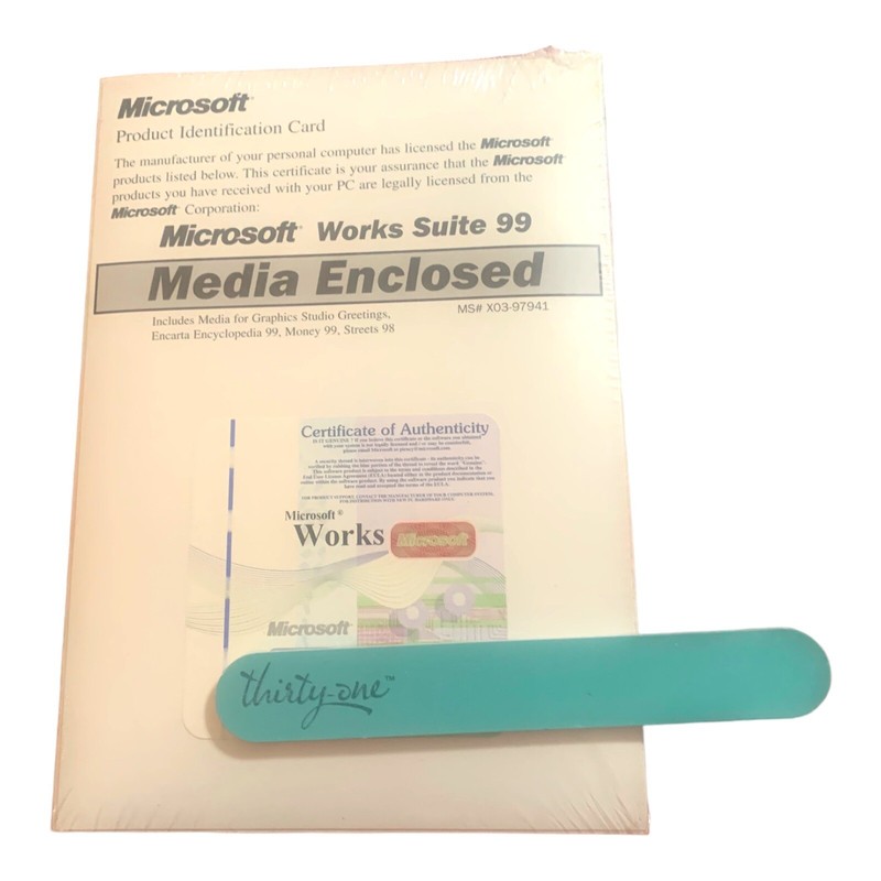 Microsoft Works Suite 99 w/ Certificate of Authenticity : NEW & Sealed