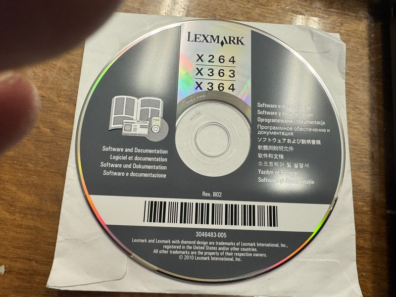 Lexmark X264, X364, and X363 Setup CD