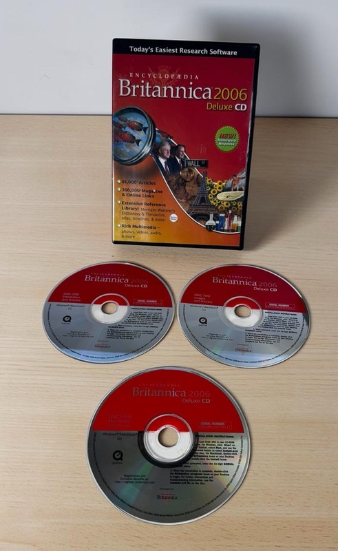 Encyclopedia Britannica 2006 Deluxe 3 CD Rom Set Windows Mac