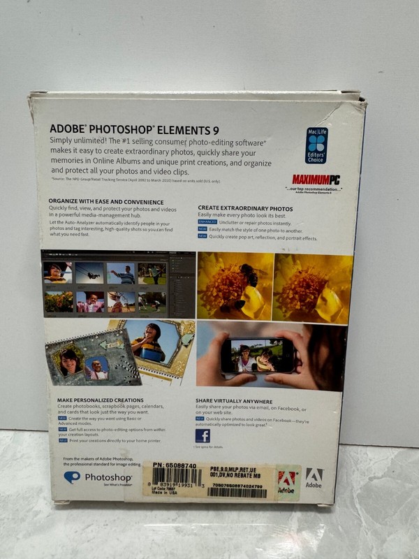 Adobe Photoshop Elements 9 Mac/Win - Comes with serial number (UNKNOWN STATUS) gallery