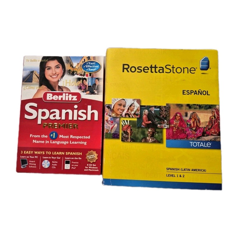 Learn Spanish with Rosetta Stone AND Berlitz Learning System FREE SHIPPING