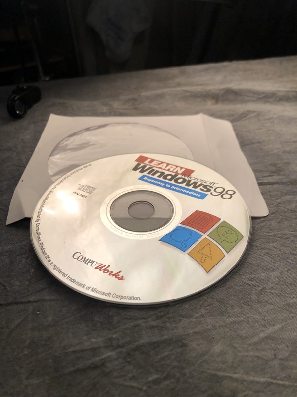 Microsoft Office 98 CD ROM Compu Works Learn Beginning to Intermediate Open Box gallery