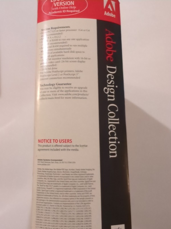 Vtg ADOBE DESIGN COLLECTION 1999 Photoshop 7.0 Indesign 2.0 Illus 10 Acrobat 6 gallery