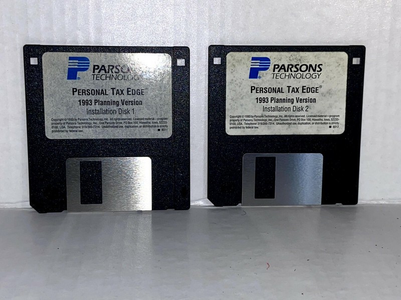 Parsons ® Technology Personal Tax Edge- Windows Disc 1&2--3.5" Floppy 1993-LIL-A gallery