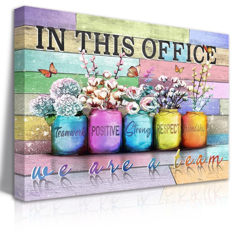 Inspirational Office Canvas Wall Art In This Office We Are A Team Motivation …