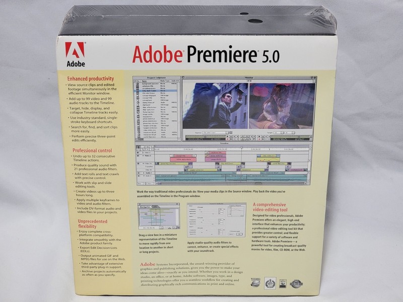 NEW Adobe Premiere 5.0 / 5.1 Mac Big Box Full Version SEALED premier Macintosh gallery