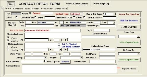 R-Biz, small business application for contacts/finance , uses Microsoft Access gallery