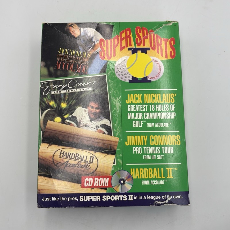 Vintage NEW Super Sports II IBM Jack Nicklaus Jimmy Connors 3 CD-ROM PC Games