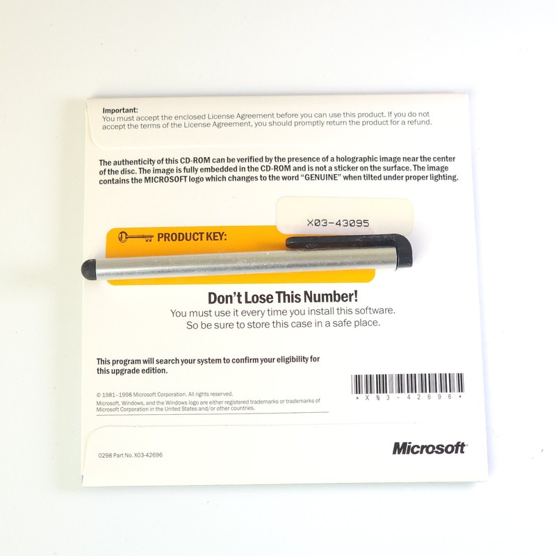 Microsoft Windows 98 Upgrade For Windows Users CD-ROM USED gallery