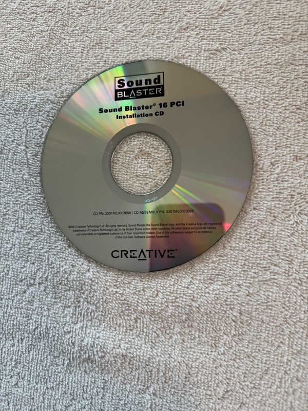 Creative Labs SoundBlaster 16 PCI Software – CD ONLY!!!