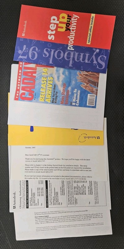 Autodesk AutoCAD LT 97 Upgrade Box Manuals & CD **UNTESTED AS-IS** gallery