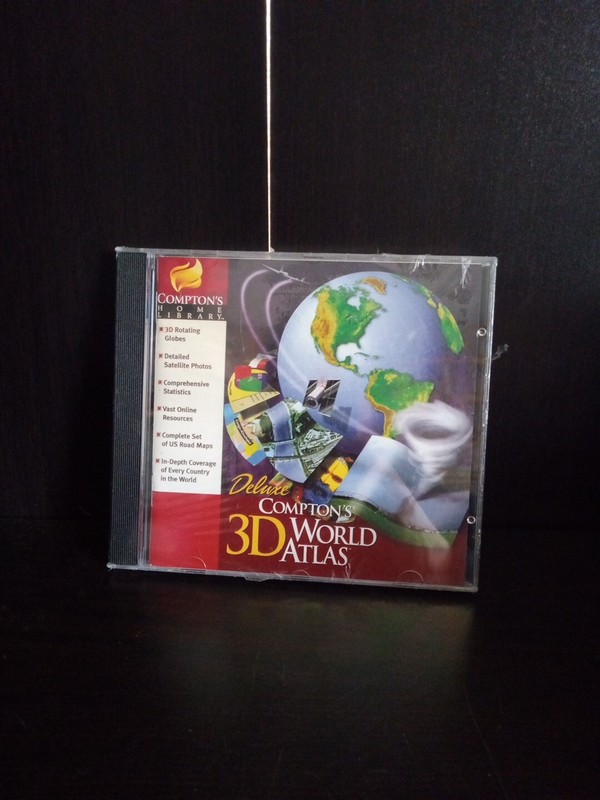 Deluxe COMPTON’S 3D WORLD ATLAS Windows 95 NEW Sealed ~ Trl8#35