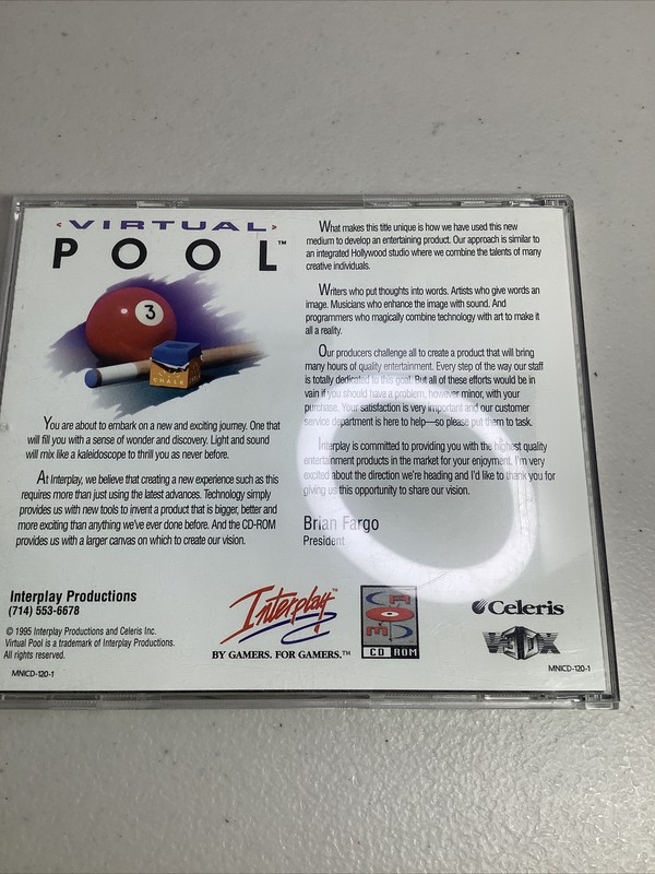 Virtual Pool PC CD-ROM INTERPLAY 1995 gallery