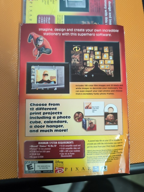 The Incredibles PC CD ROM Disney Print Studio Windows Photo Editor Software New gallery