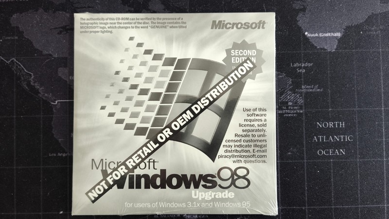 Microsoft Windows 98 Upgrade Original CD not for retail or OEM Distribution