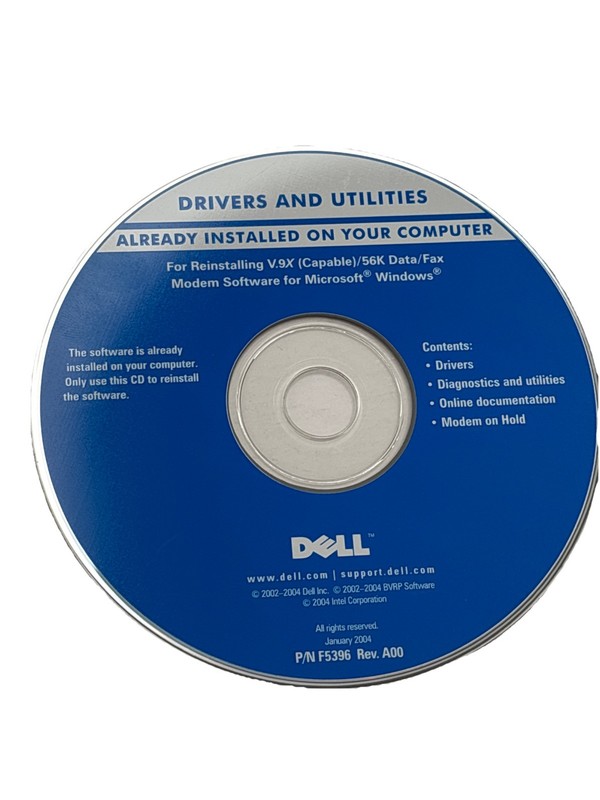 Dell Drivers And Utilities Reinstalling V.9X 56K Dell System Software 2002-2004