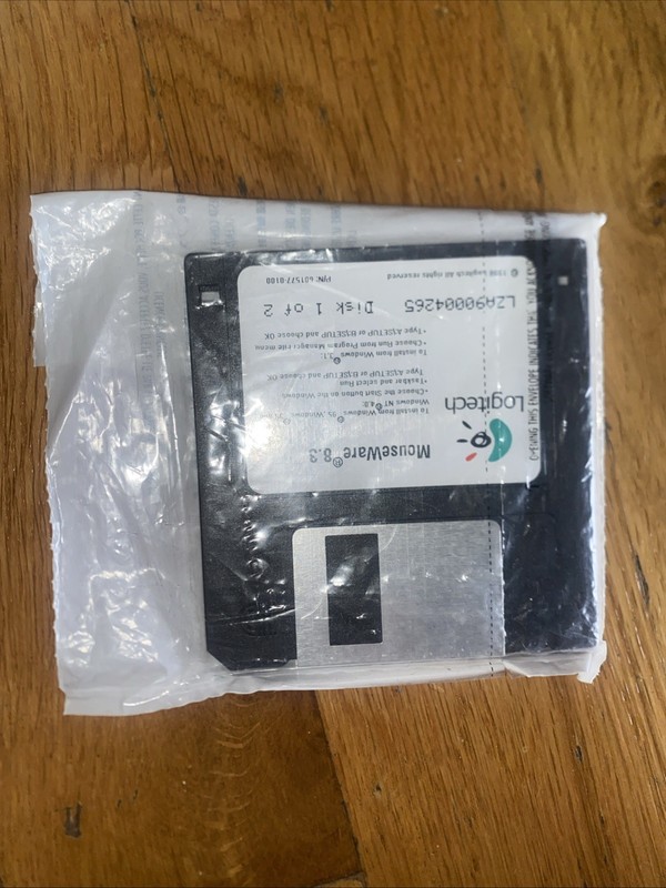 Vintage LogicTech MouseWare 8.3 Software 3.5 Floppy Disk Win 95 98 NT 4.0
