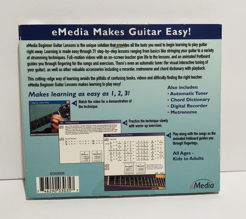 Beginner Guitar Lessons PC Mac CD ROM Acoustic Electric 30+ Lessons gallery