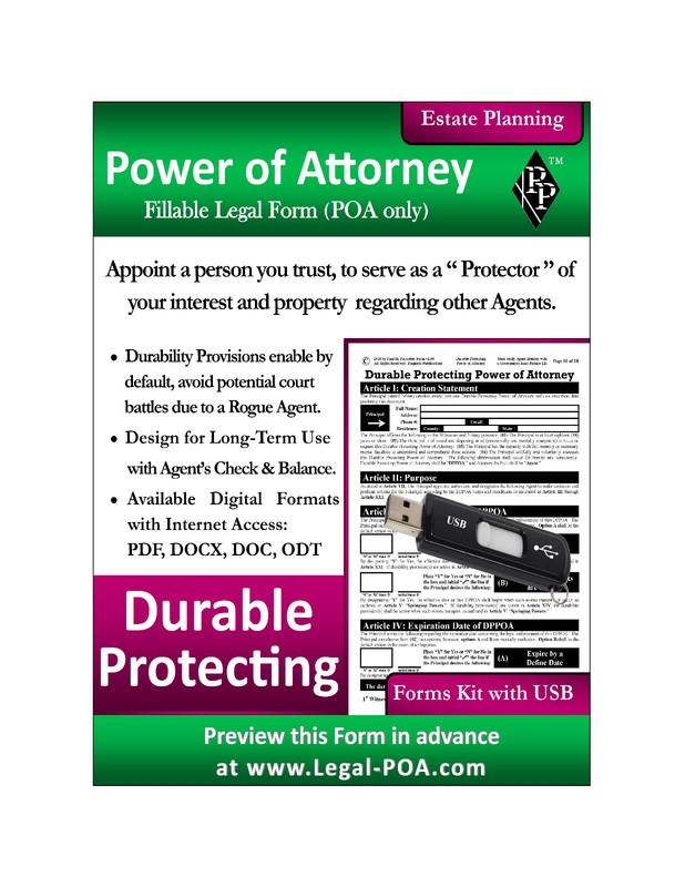 Durable Protecting Power of Attorney – Form & USB ( Legal Kit )