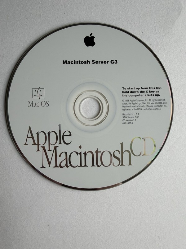 Apple Macintosh G3 Server Restore CD 691-1806-A
