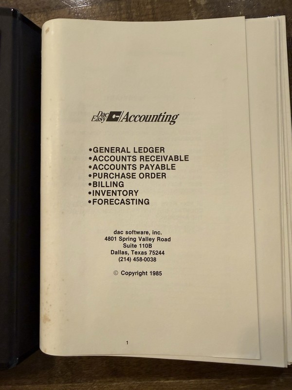 Dac-Easy Accounting Software 1985 Vintage PC DOS 5.25 Floppy Disks Box Manual gallery
