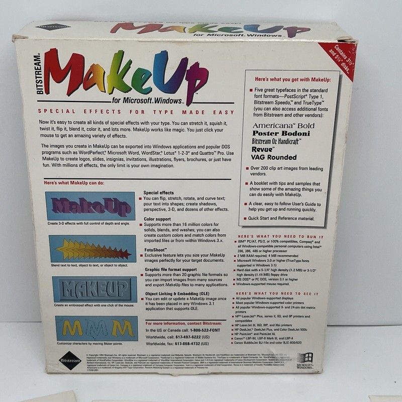 Bitstream Make Up For Microsoft Windows Special Effects For Type Made Easy 1992 gallery