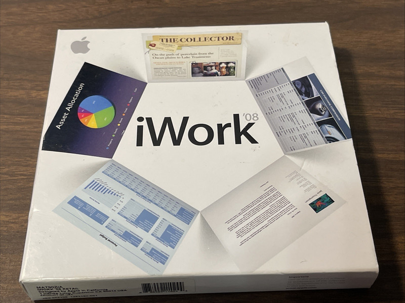 Apple Mac iWork ’08 Includes Keynote, Pages, Numbers Box Inserts
