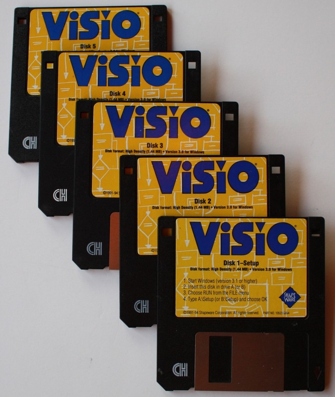 Visio Version 3.0 – Software 3.5” Floppy Disks For Windows