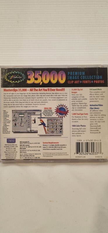 Software PC Masterclips 35000 Premium Image Collection 2 CDs Vintage 1996 Jewel gallery