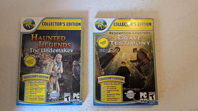 Big Fish PC DVD-ROM Software Lot of 2 Haunted Legends Redemption Cemetery
