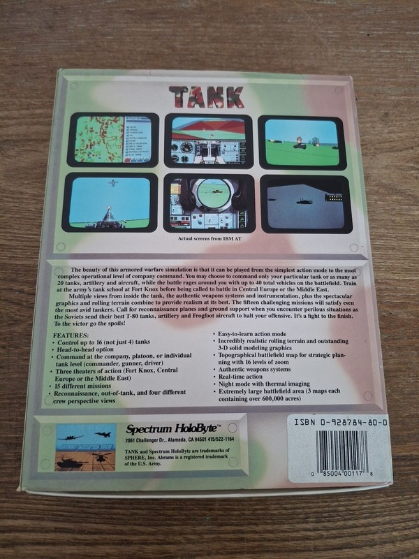 TANK The M1 Abrams Tank Simulation Big Box PC 5-1/4" & 3-1/2" Spectrum HoloByte gallery