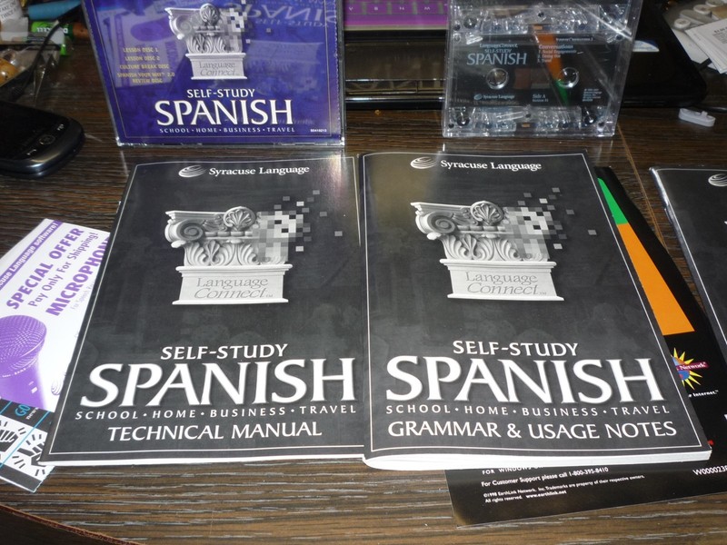 Syracuse Language Self Study Spanish PC 4 CD set +2 tapes inbox w/ books &Dictio gallery