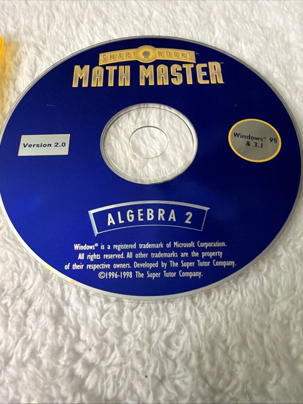 Math Master Algebra 2 PC CD ROM Windows 95 & 3.1 SmartWorks 1996 VTG Version 2 gallery